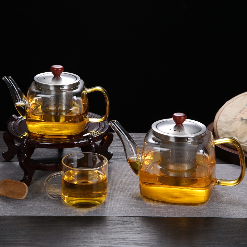 Stainless Steel Glass Teapot